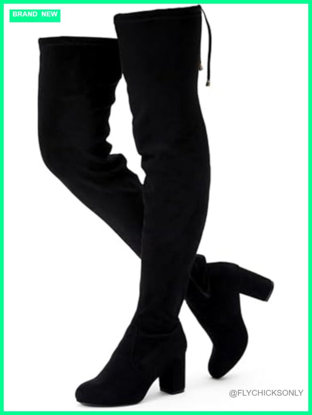 Faux Suede Over the Knee Thigh High Boots Block Heel